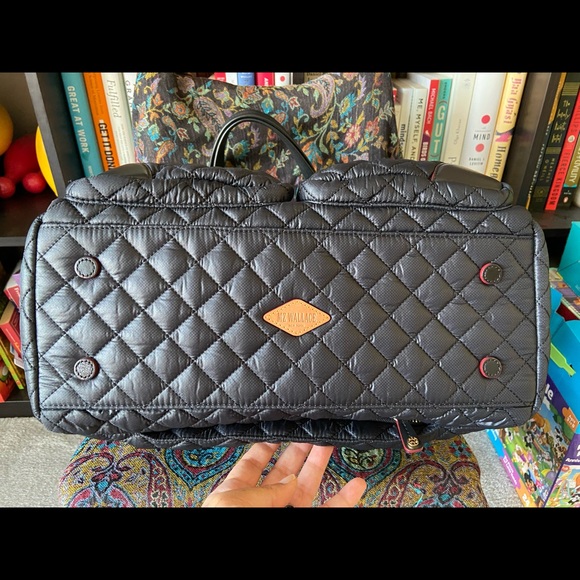 🌸SOLD🌸 MZ Wallace Crosby Traveler in Black Oxford with GHW - Super Rare! - Picture 4 of 12